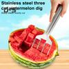 Watermelon Cutter Tool Efficient Stainless Steel Slicer for Watermelon Mango Cantaloupe Portable Kitchen Gadget for Fruit Salad Family Picnics Parties
