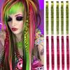 5PC Synthetic Feather Hair Extensions With Clips Heat Resistant Straight Hair Extensions Color Colored Black Hair Clip Womens 8G