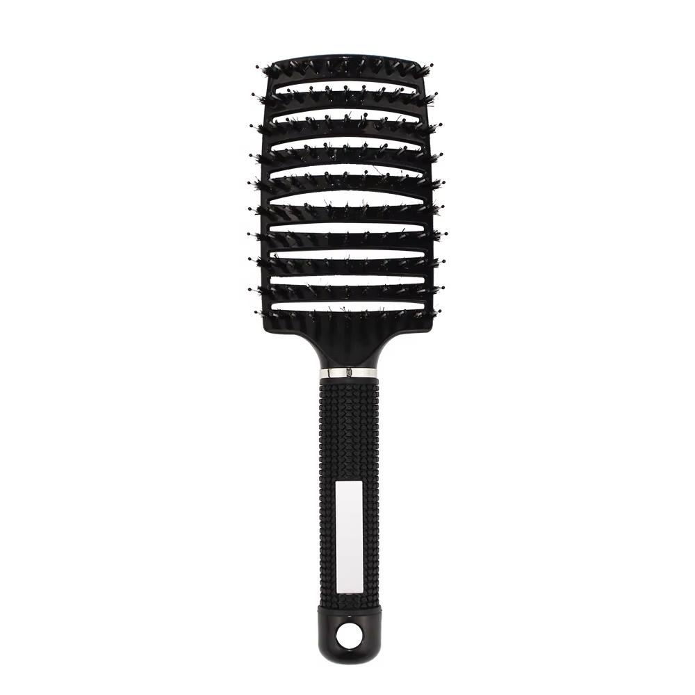 Scalp Massage Comb Bristle Nylon Rubber Handle Vent Detangle Brush for Curly Hair Women & Men Hairdressing Tools