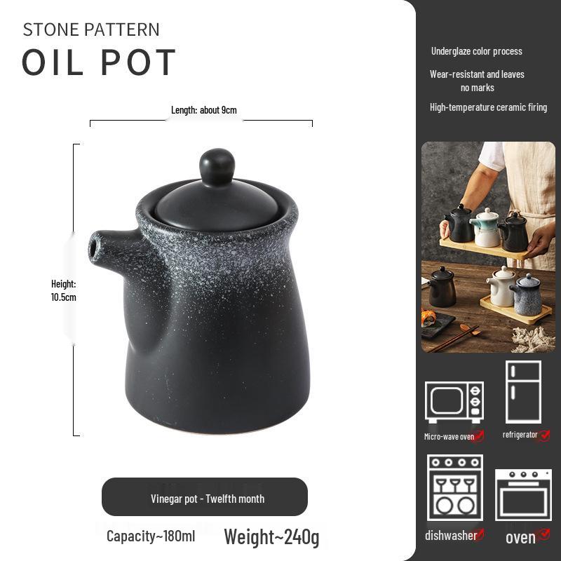 Large Ceramic Vinegar and Soy Sauce Bottle for Japanese Cuisine - Oil and Seasoning Container for Kitchen.