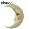 Rinhoo Acrylic Pattern Printing Sun And Moon Brooches For Women Vintage Turtle Elephant Bird Cat Horse Animal Lapel Pins Jewelry