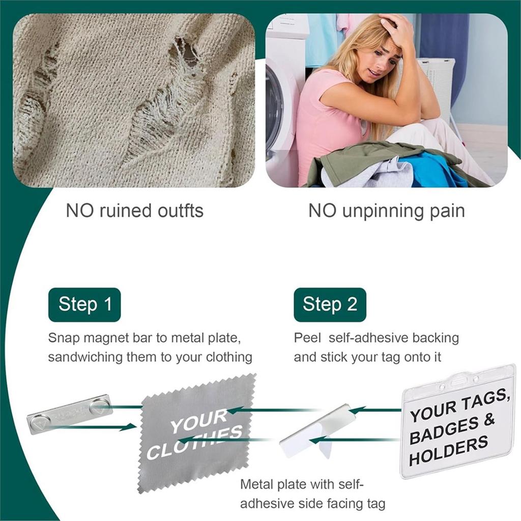 Набор из 30 магнитных держателей для бейджей, магниты, 1,75 x 0,5 дюйма со стальной задней пластиной