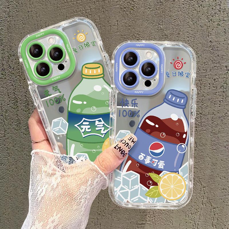 Applicable To Apple 15 Mobile Phone Case Iphone14 Summer Yen Gas Soda 13pro Mirror Anti-fall 12/11 Niche Women