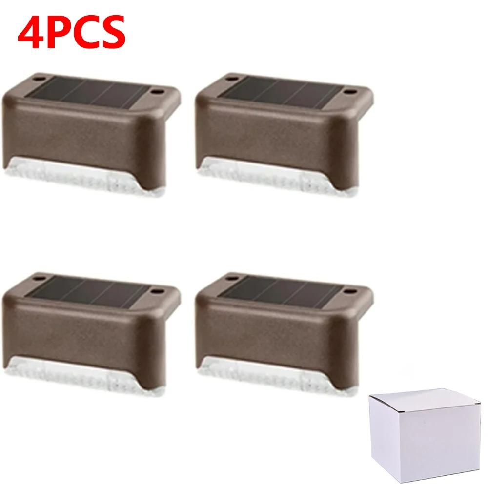 4-32pack Warm White Solar LED Step Lights Waterproof Outdoor Garden Path Stair Balcony Night Light Patio Fence Light Decoration