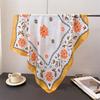 Korean Version Of Printed Imitation Silk Scarf Square Scarf High-End Shawl Versatile Neck Small Square Scarf Headscarf Female