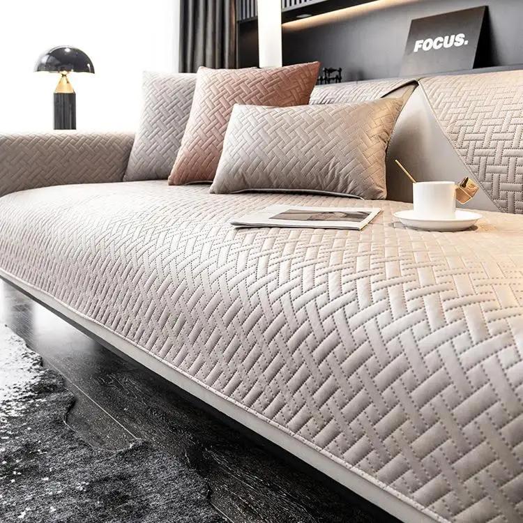 Simple Cloth Fabric Leather Sofa Mat Waterproof Dustproof Couch Cushion Modern All-season Universal Protective Cover Home Decor