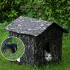 Outdoor Cat House Shelter Oxford Cloth Weatherproof Kitty Pet for Winter Backyard