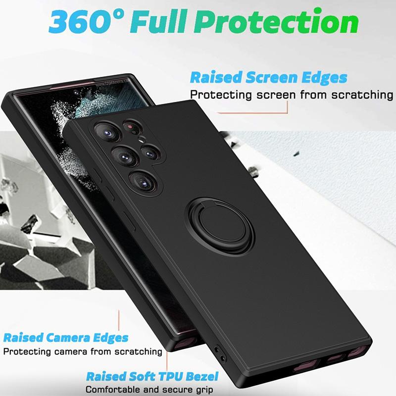 With Ring Holder Phone Case for Samsung Galaxy S24 Ultra S23 S22 S21 Plus A13 A52 A53 A54 TPU Soft Back Cover