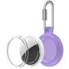 CT32 For Apple AirTag Waterproof TPU Case Carbon Fiber Texture Protective Cover with Stainless Steel Buckle