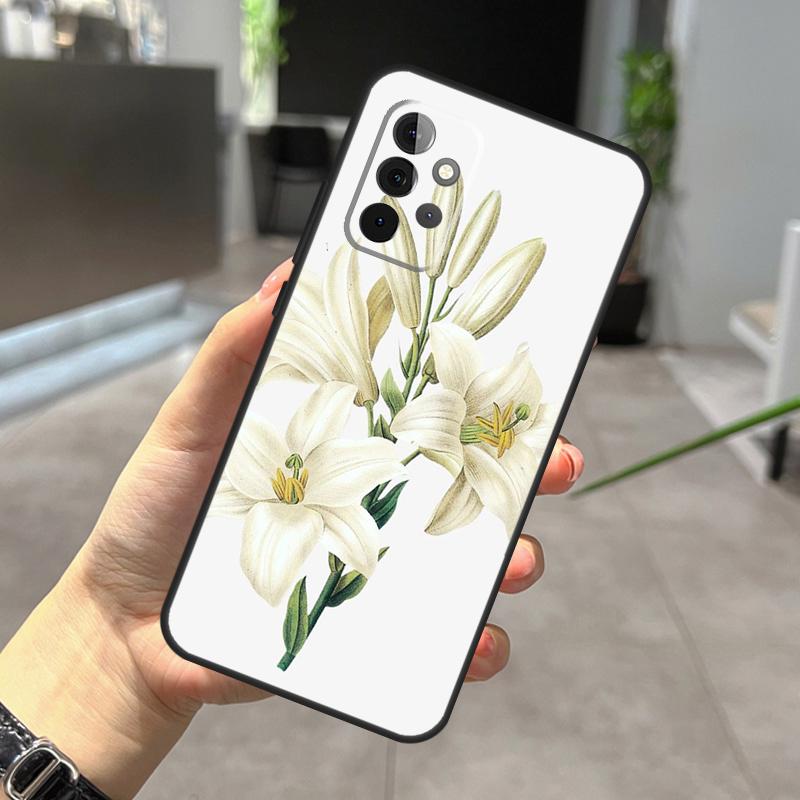 Чехол с цветами лилии для Samsung Galaxy A32 A12 A22 A52 A35 A26 A16 A05 A55 A15 A54 A34 A14 A56 A36 A13 A53