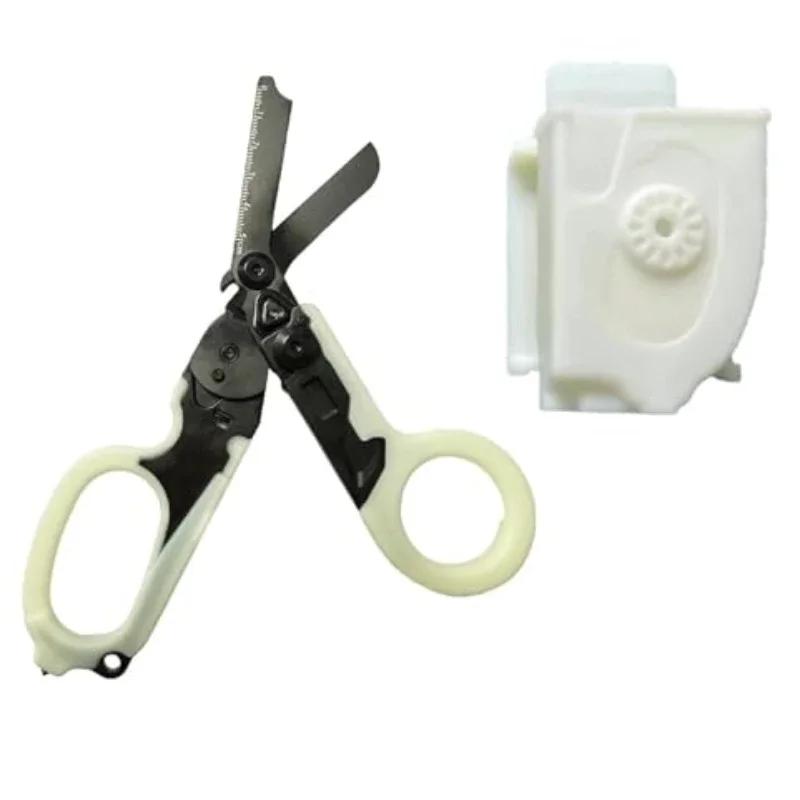 Multifunctional Folding Trauma Scissors Emergency Scissors with Cutter and Glass Breaker for Outdoor Camping Rescue Tools