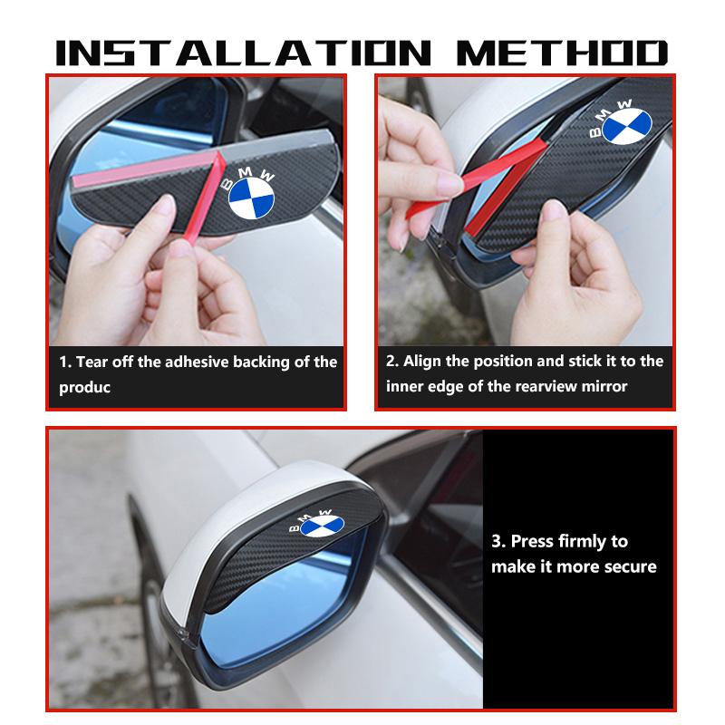 2pcs Car Protector Rearview Mirror Rain Eyebrow Stickers For BMW M3 M5 X3 E93 F10 F20 F30 F40 F15 F25 F26 F31 F49 F86 MLR3