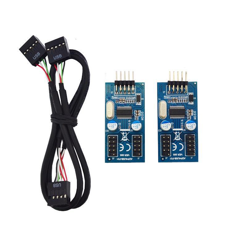 Адаптер USB 1-to-2 для материнской платы, интерфейс USB 2.0 9-контактный на двойной 9-контактный