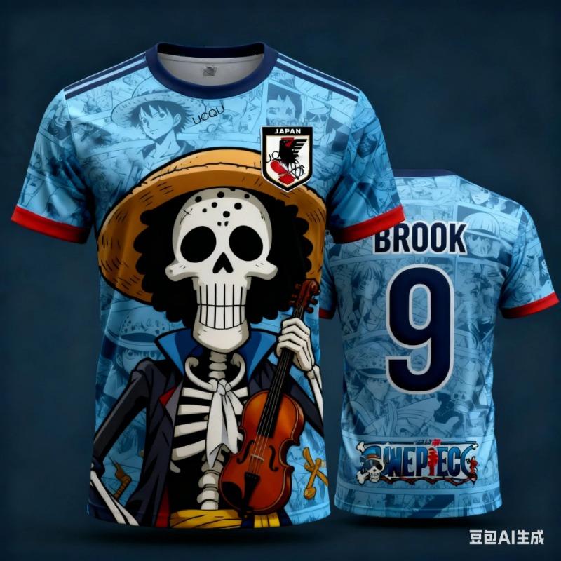 Япония One Piece Луффи Футбольная Майка Мужская Футболка Детская Футбольная Специальная Майка Комплект Взрослый Мужская/Женская Быстросохнущая Толстовка