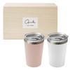 Dolce Duo Thermo Tumbler with Heat Cold Stainless Vacuum Double Cup Set of Convenience Store Cup Gift Wooden Box Lid, Retention, Insulation, Steel,