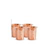 Copper Glass Tumbler Cup with Lid Set, Drinkware Home Restaurant, Yoga Ayurveda, 300 ML Each, 4 Pieces