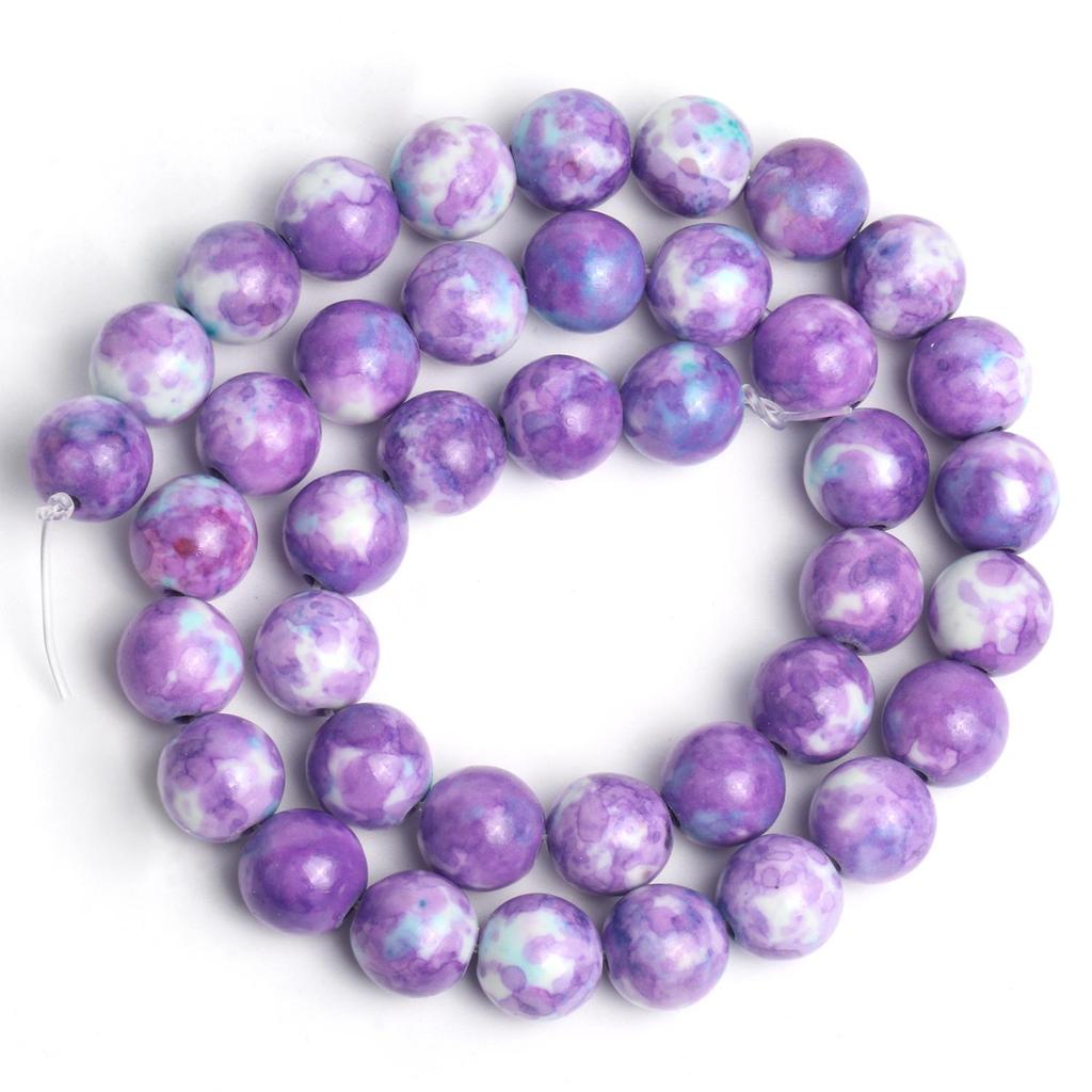 1 нить/пакет 6/8/10 мм натуральный дождь цветок яшма каменная бусина разноцветные круглые свободные бусины для ювелирных изделий DIY серьги изготовление браслетов аксессуары