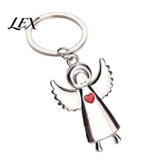 Zinc Alloy Key Holder Angel Keychain for Women Men, Love Heart Handbags Charm Car Ring, Decorative Accessories Accessory