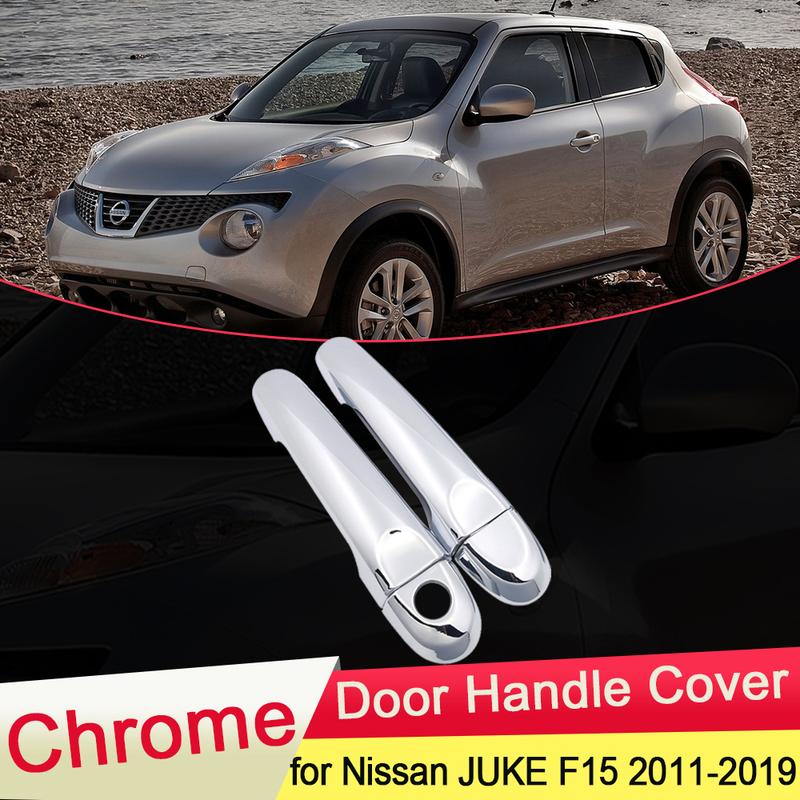 for Nissan JUKE F15 Infiniti ESQ 2010~ Chrome Door Handle Cover Catch Trim Set Car Cap Accessories 2011 2012 2013 2014 2015