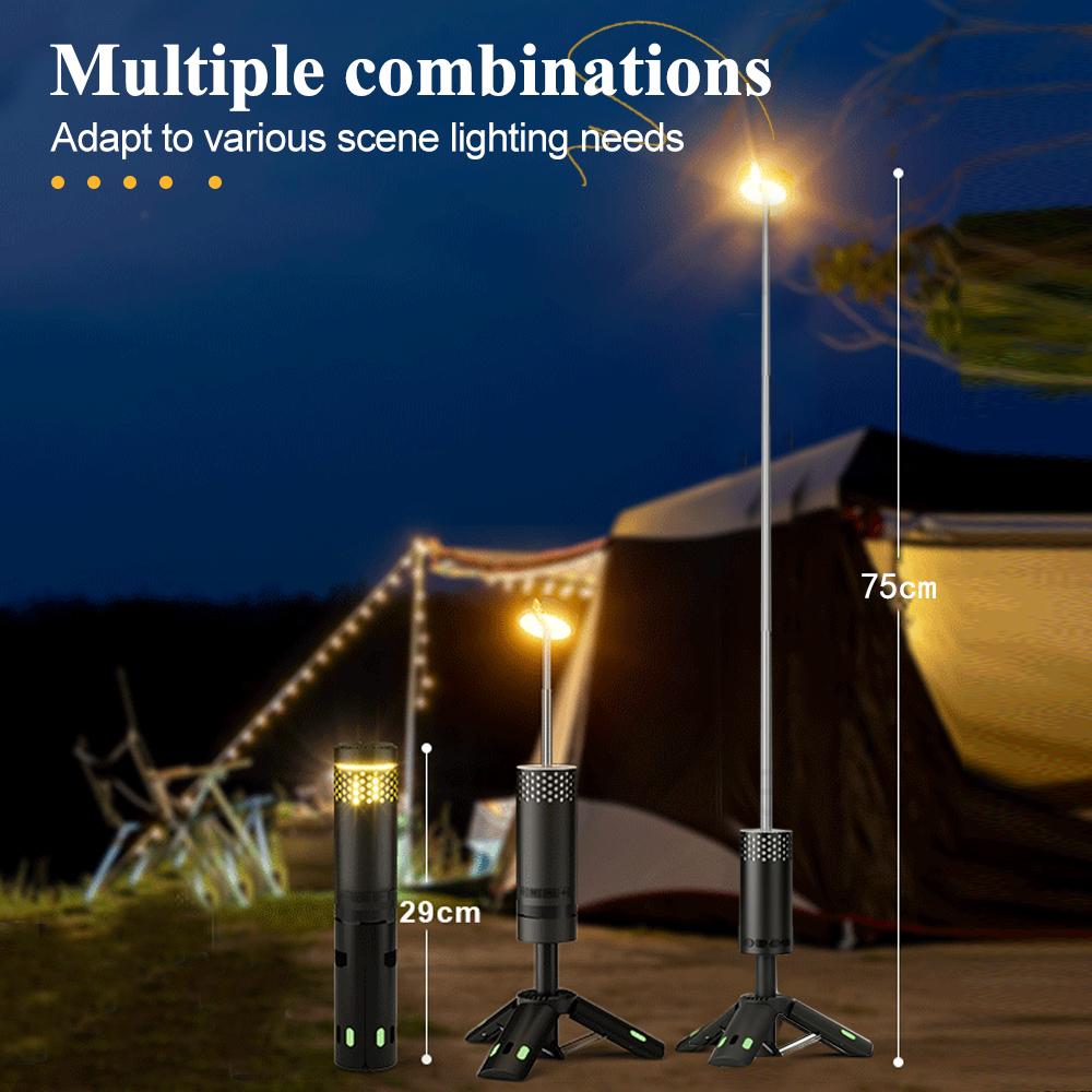 Portable Telescopic Camping Light 10000mAh Rechargeable Magnetic Tent Lamp Waterproof Outdoor Emergency Hanging Lantern Hiking