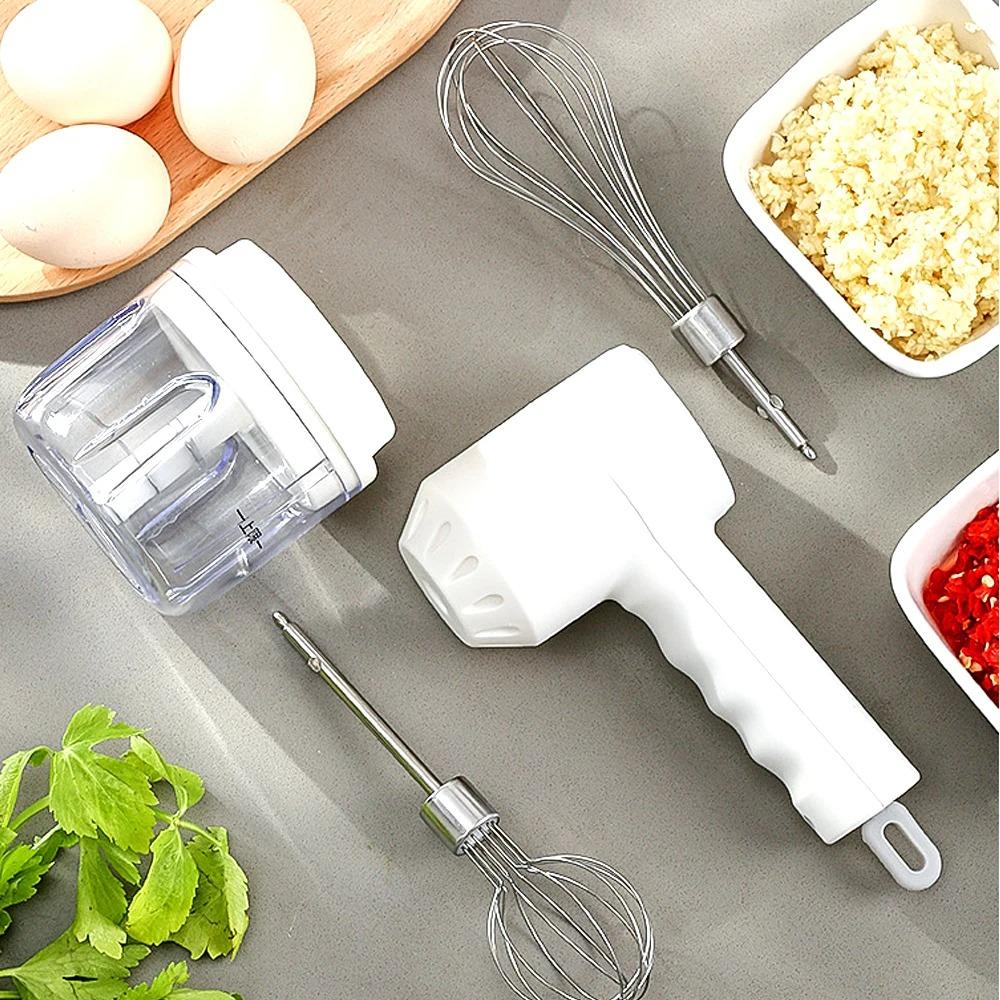 3-Speed Mini Mixer Electric Food Blender 2 In 1 Handheld Food Chopper Whisk Egg Beater USB Wireless Garlic Food Masher Cream