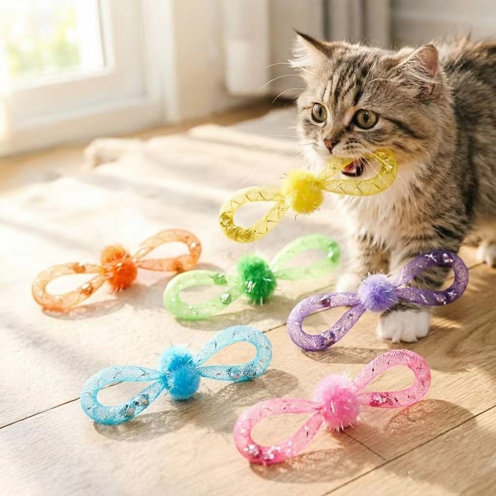 Colorful Cat Attached Hose Toys Soft Interactive Pet Toy Creative Pet Cat Bell Relieve Boredom