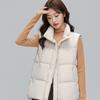 Down jacket women's new stand-up collar down vest vest in autumn and winter 2024 90 white duck down loose coat tide