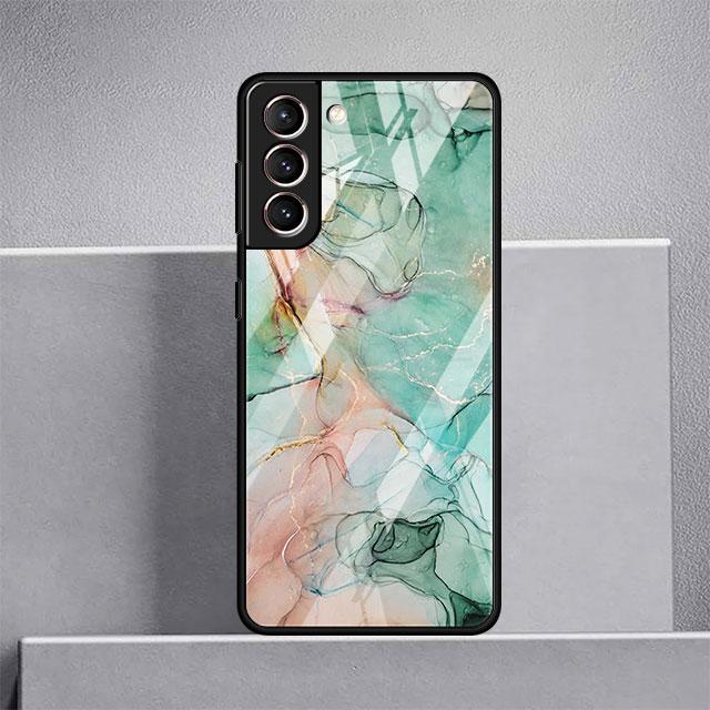 Роскошный стеклянный чехол с мраморным узором для Samsung Galaxy S22 S20 FE S21 Plus, чехол для телефона S10 5G S9 Note 20 Ultra 10 Lite Shell