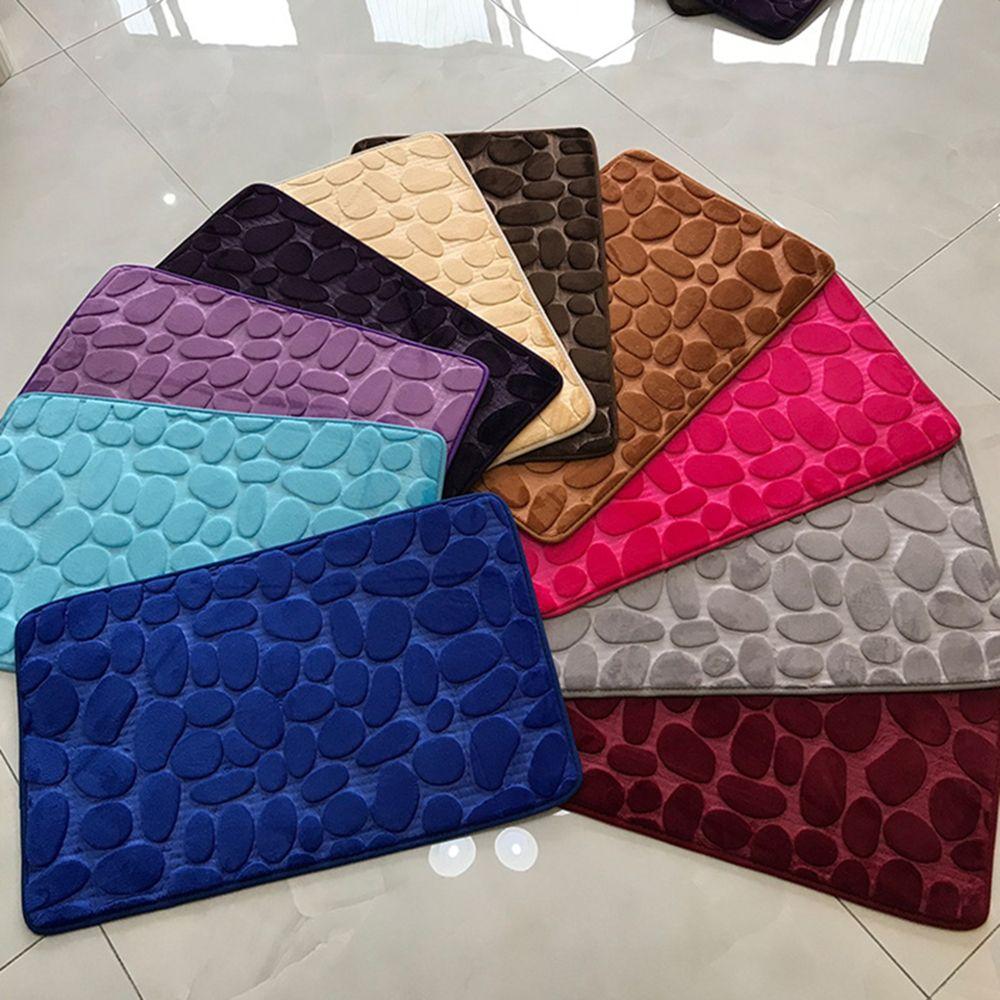 Bathroom Carpets Water Absorption Non-slip Bath Mat Floor Rug Cobblestone Embossed Doormat