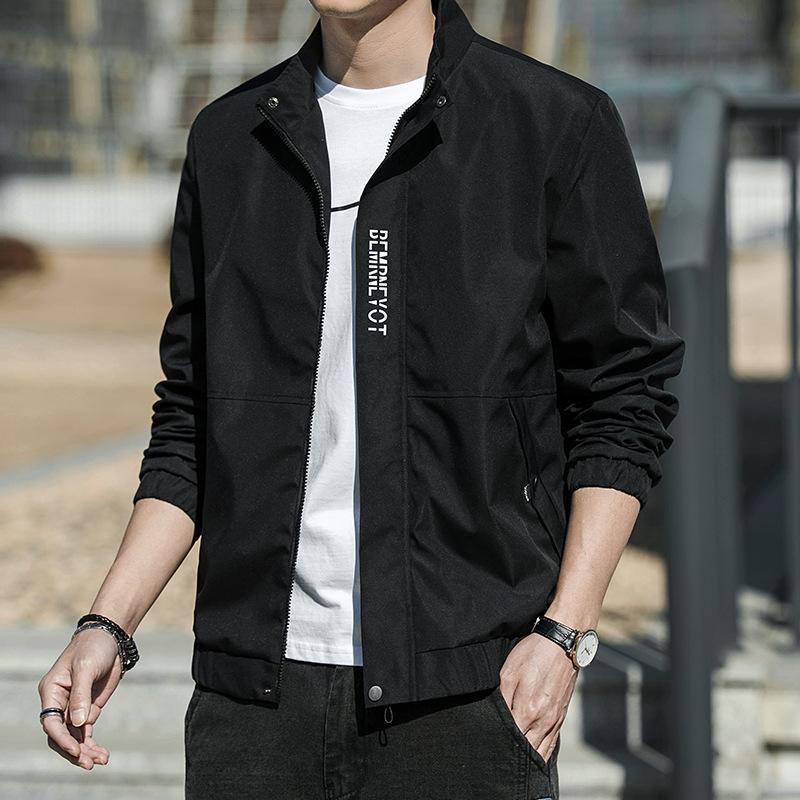 Early Fall Stand-up Collar Jacket Outdoor Casual Trend Men's Jackets Men's Simple Commuting Comfortable Tops