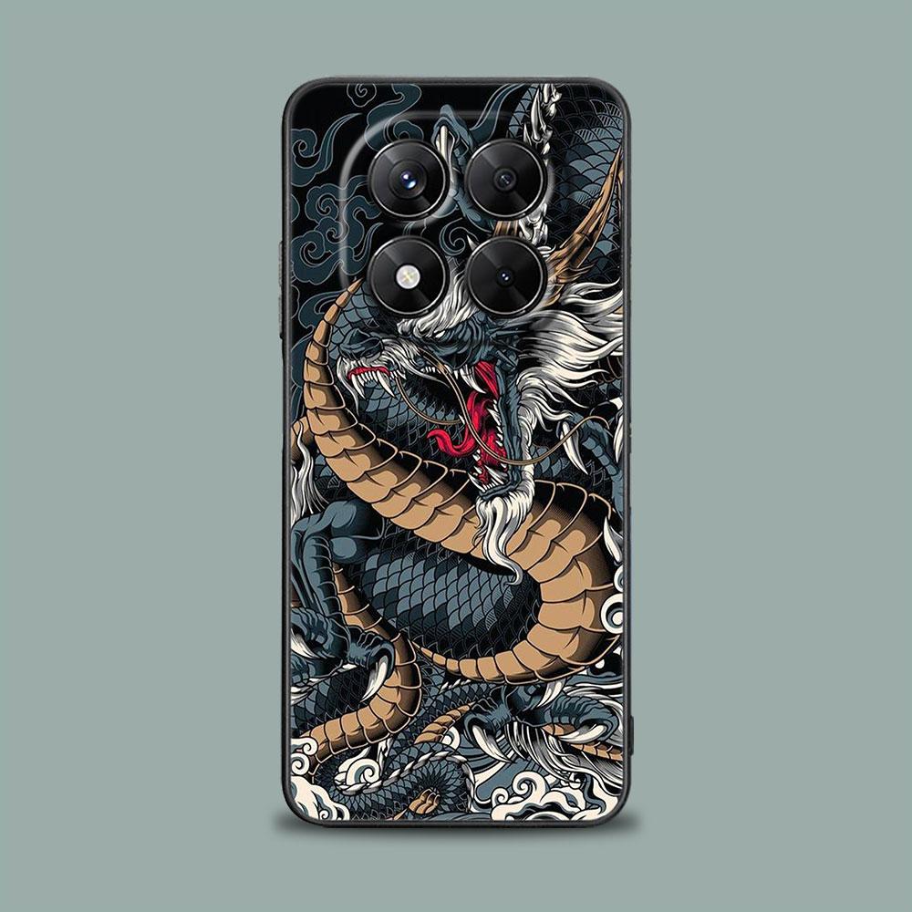 Чехол для телефона для Xiaomi Redmi 15C 14C 12C 13C 4G Redmi Note 15 14 13 12 11 10 Pro Plus 5G Cover Японская культура Волна Дракон Аниме