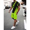 Casual Sports Suit Breathable Outdoor Casual Men's T-shirt and Five-Pants Suit Summer 3D Printing Suit for Men and Adults