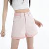 Y2K Розовые Свободные Повседневные Джинсовые Шорты Лето Новые Женские С Завышенной Талией Универсальные Мешковатые Джинсы Ретро Классические Горячие Джинсовые Шорты