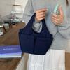 Multi-pouch Simple Commuting Tote Bag Large Capacity Solid Color Handbag Folded Bucket Bag  Unisex