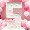 1pc 73cm Marquee Light Up Numbers with Warm Yellow Lights,Foam Board Mosaic Balloon for Party Backdrop Displays,Birthday Light Up Sign