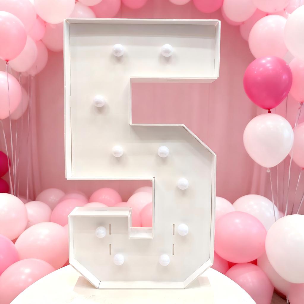 1pc 73cm Marquee Light Up Numbers with Warm Yellow Lights,Foam Board Mosaic Balloon for Party Backdrop Displays,Birthday Light Up Sign