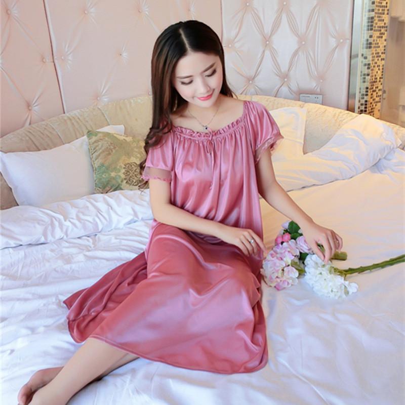 Ice Silk Plus Size Womens Sleep Dress With Breathable Fabric For Home Comfort