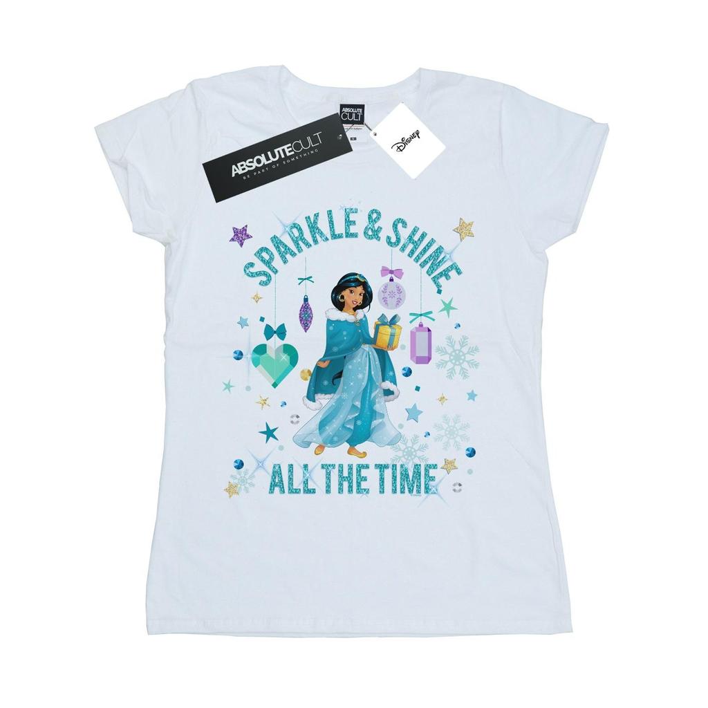 Disney Womens/Ladies Princess Jasmine Sparkle And Shine Cotton T-Shirt