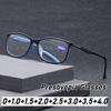 Men Women Fashion New Square Frame Presbyopia Glasses Blue Light Blocking Eye Protection Ultra-Light Reading Glasses +4.0