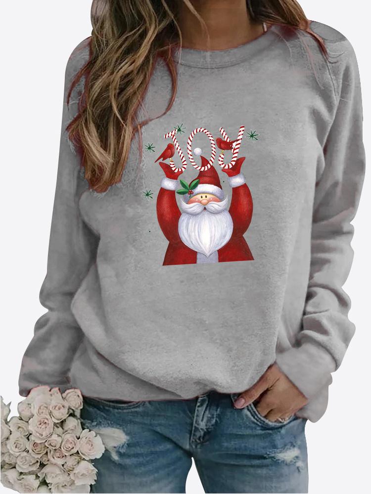 Весенне-осенний женский свитер с рождественской тематикой, утолщенный повседневный свитер с круглым вырезом и длинными рукавами, топ больших размеров