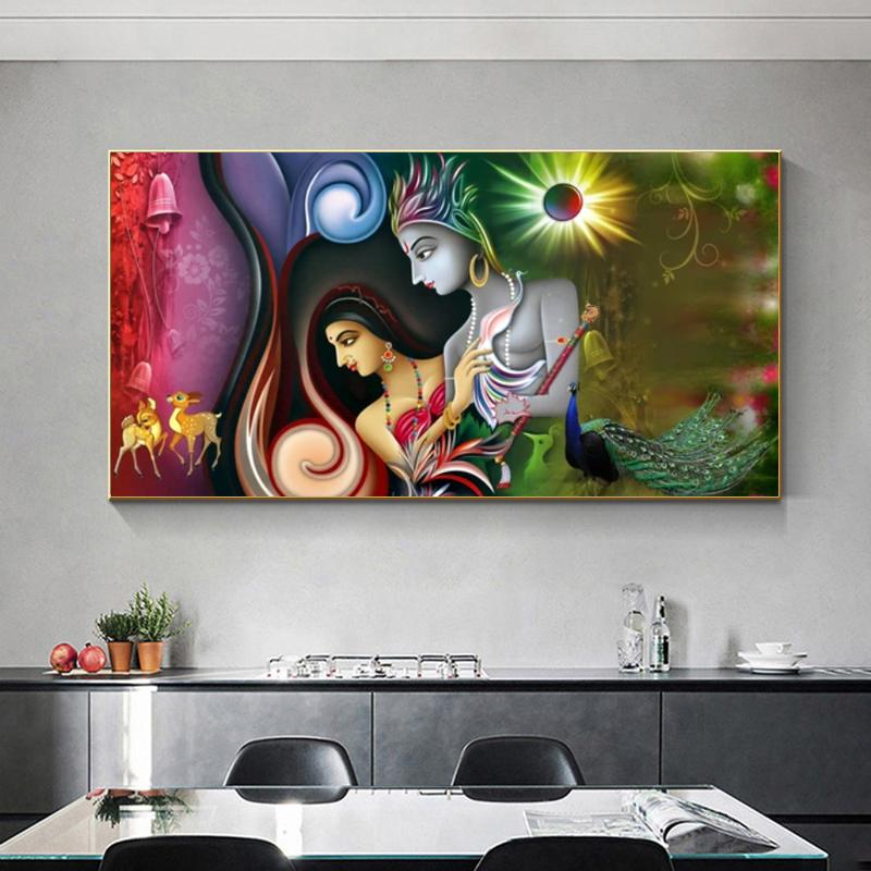 Лорд Радха Кришна постеры и принты Abatract холст картина настенное искусство для гостиной современный домашний декор религия Куадрос