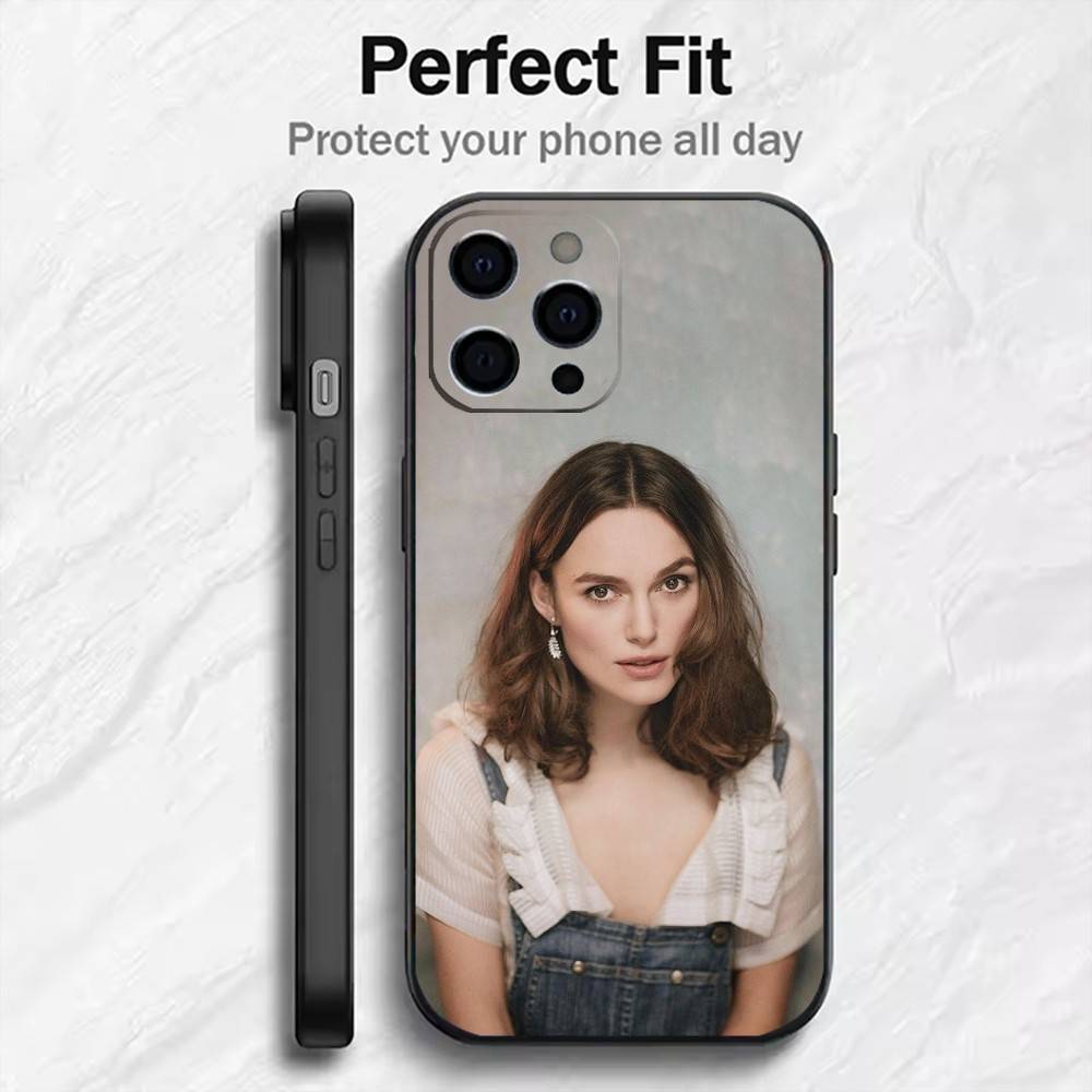 Чехол для телефона с изображением актрисы Киры Найтли Для iPhone 17, 16, 15, 14, 13, 12 Plus, Max Мягкий силиконовый черный чехол