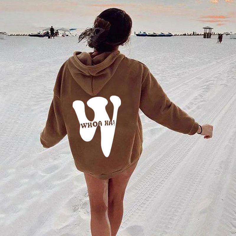 Женский осенне-зимний новый дизайн Sense M из пенопласта, свитер с капюшоном большого размера с надписью, свободная брендовая толстовка с капюшоном, модная одежда для женщин