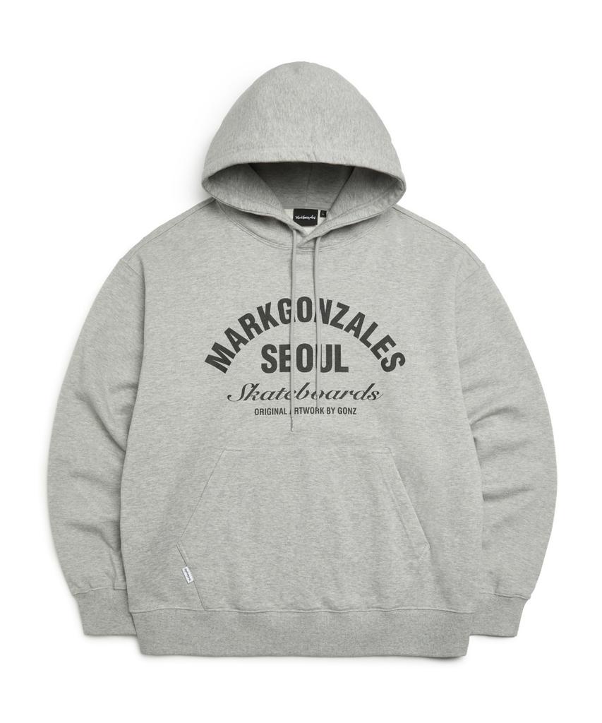 Худи с надписью Seoul Address - M/Серый