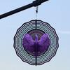 3D Rotating Metal Mandala Wind Chime - Purple & Green Stained Glass Design, No Battery Needed, Perfect for Outdoor Balcony & Garden Decor