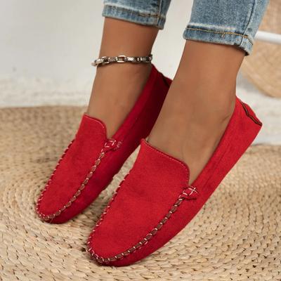 2024 Новые универсальные популярные женские туфли на плоской подошве с неглубоким квадратным носком и шитьем на плоской подошве, весна и осень, женская обувь