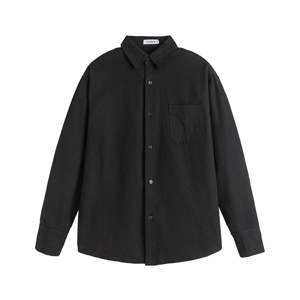 Простая и универсальная красивая рубашка с длинными рукавами-фонариками на плечах, осенне-зимняя мужская хлопковая рубашка