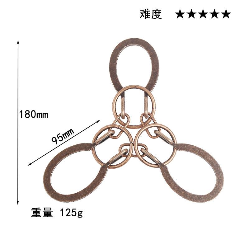 Puzzle Zinc Alloy Intelligence Unlocking Ring Unlocking Set, Nine-Link Educational Toy, Kong Ming Luban Lock Mechanism Box