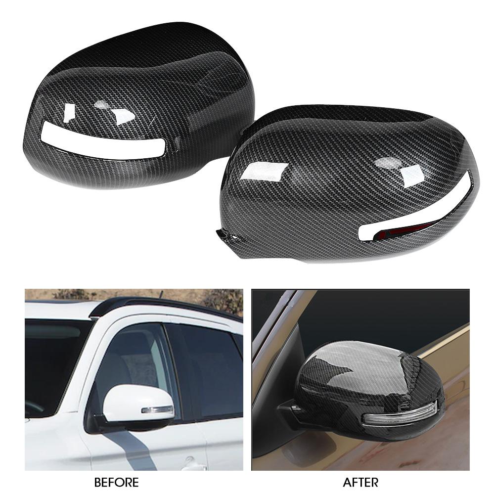 Left Right Rearview Mirror Cover Carbon Fiber Decorative Cap Fit for Mitsubishi Outlander 13?16