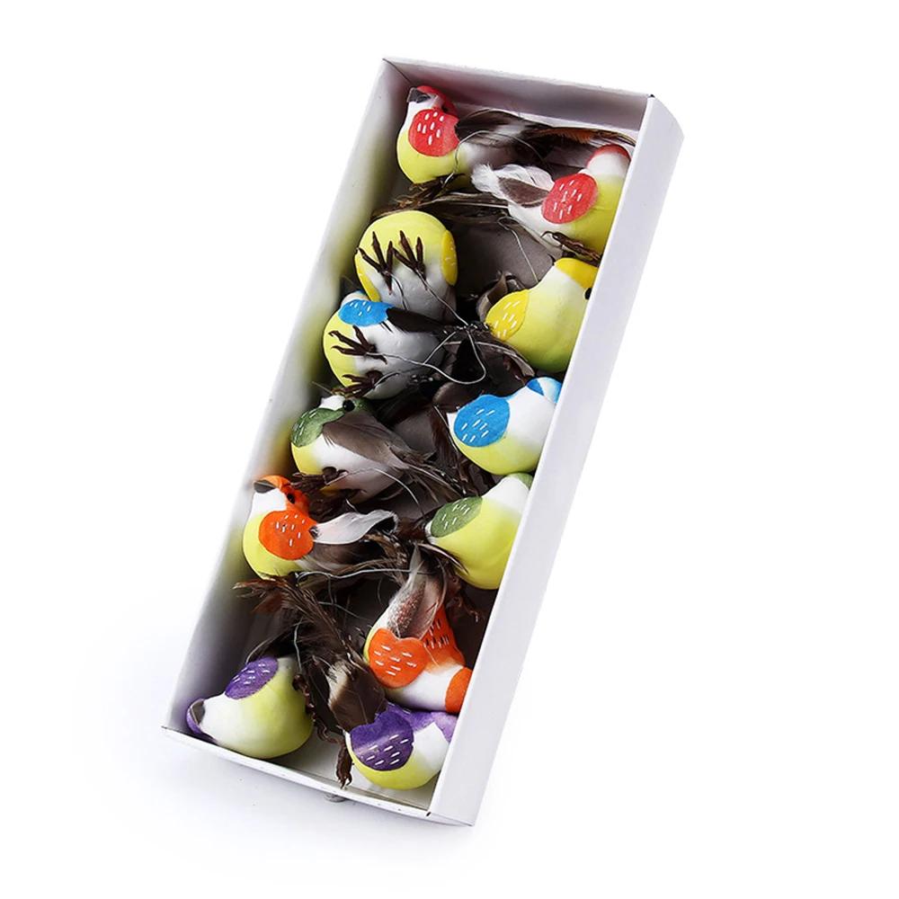 6 шт. Искусственные птицы Поддельные Пенопластовые Животные Симуляция Перьев Птицы Модели Сделай Сам Свадьба Дом Сад Орнамент Украшение Дерево Декор